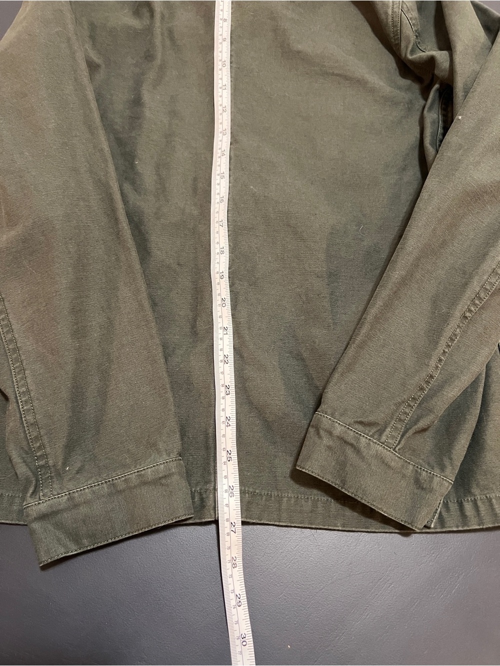 ASOS Olive Green Utility Jacket Shirt with Patch Pockets- Small - Picture 13 of 13
